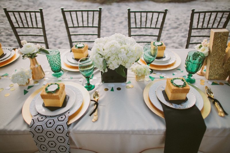 emerald-green-and-gold-engagement-party-